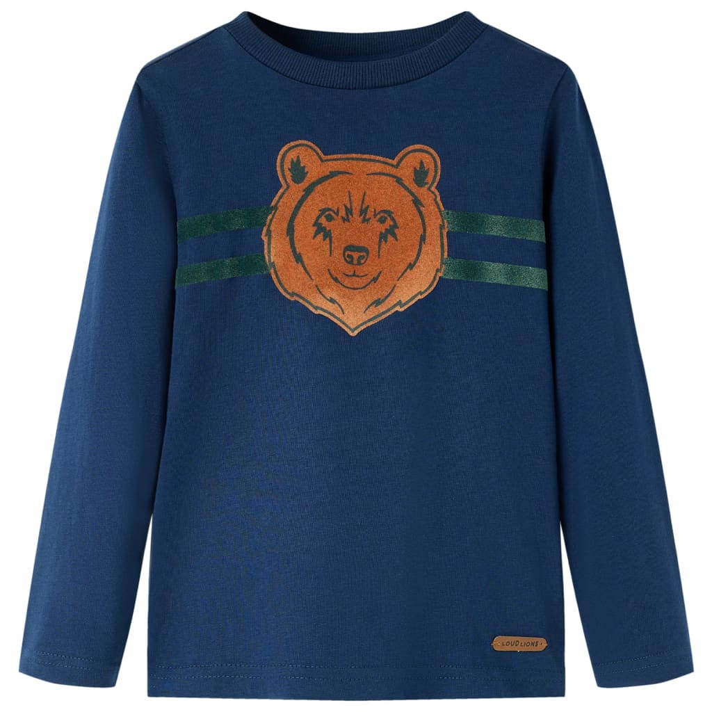 Kinder-Langarmshirt Marineblau 116