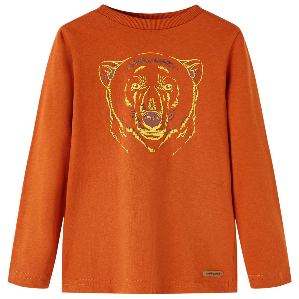Kinder-Langarmshirt Rostbraun 116