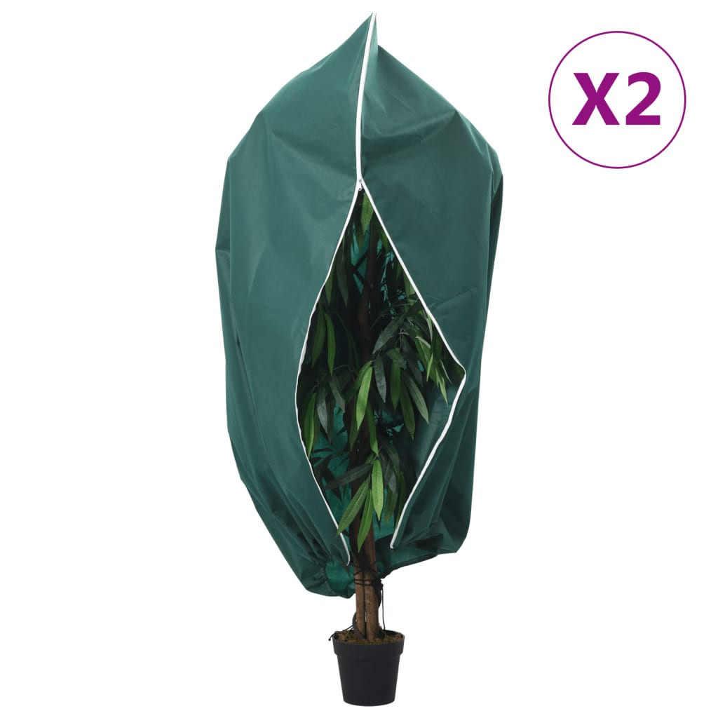 vidaXL Wintervlies mit Reißverschluss 2 Stk. 70 g/m² 1,55x1,55 m