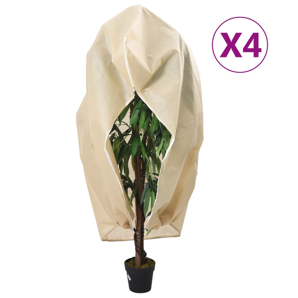 vidaXL Wintervlies mit Reißverschluss 4 Stk. 70 g/m² 1,55x1,55 m