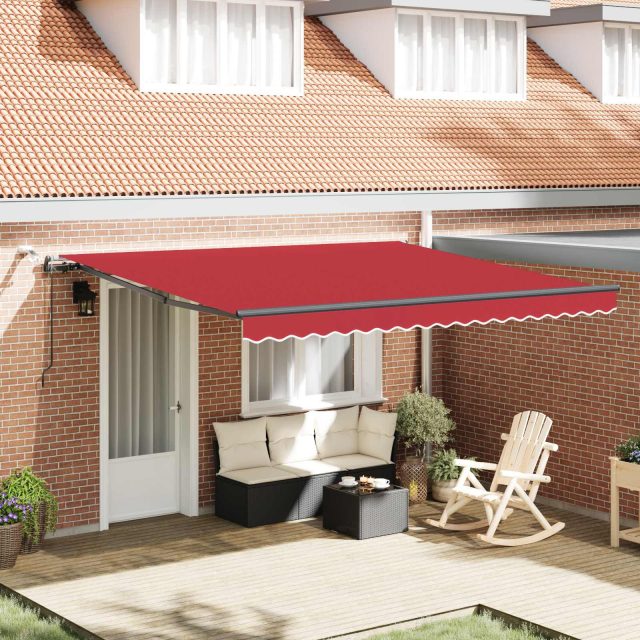 vidaXL Ausziehbare Markise Rot 400 x 300 cm Polyester