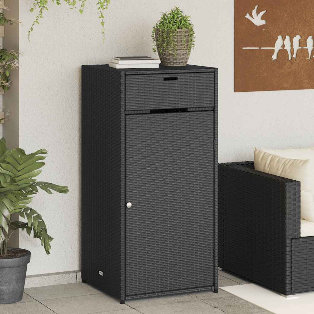 vidaXL Gartenschrank Schwarz 55x55x111 cm Poly Rattan