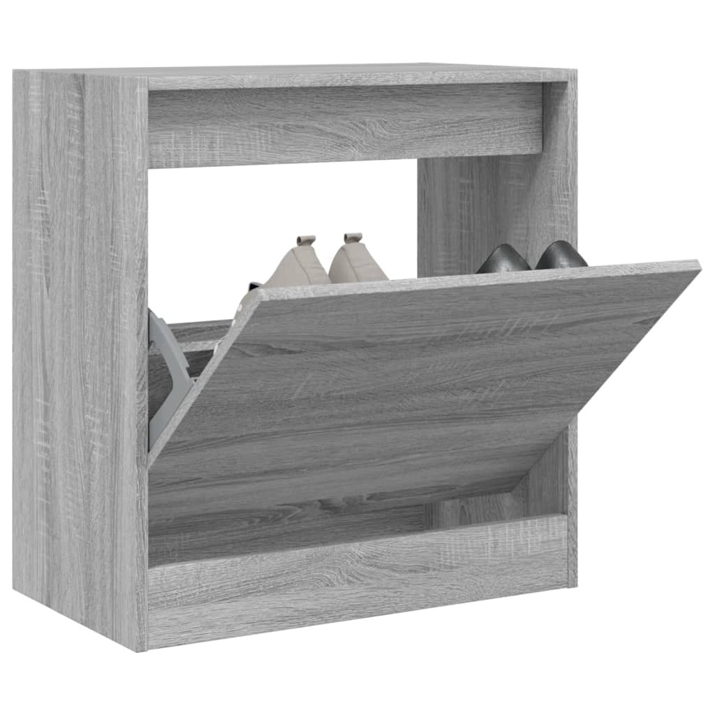 vidaXL Schuhschrank Grau Sonoma 60x34x63,5 cm Holzwerkstoff