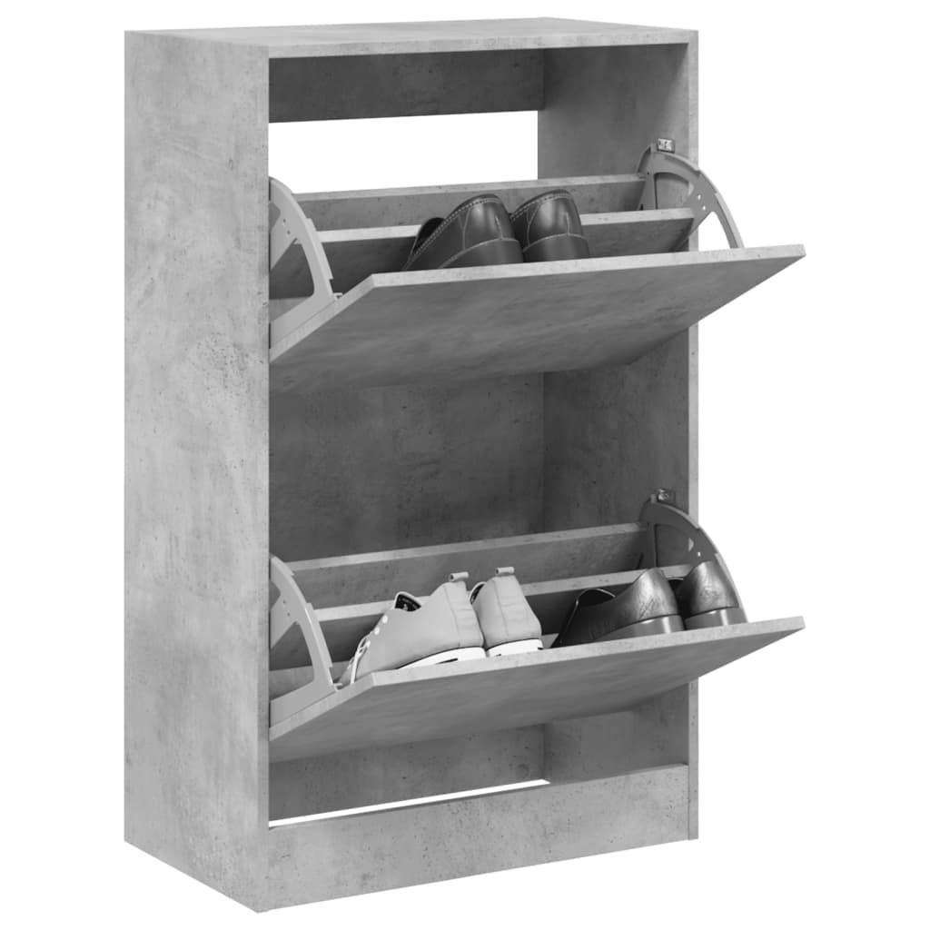 vidaXL Schuhschrank Betongrau 60x34x96,5 cm Holzwerkstoff
