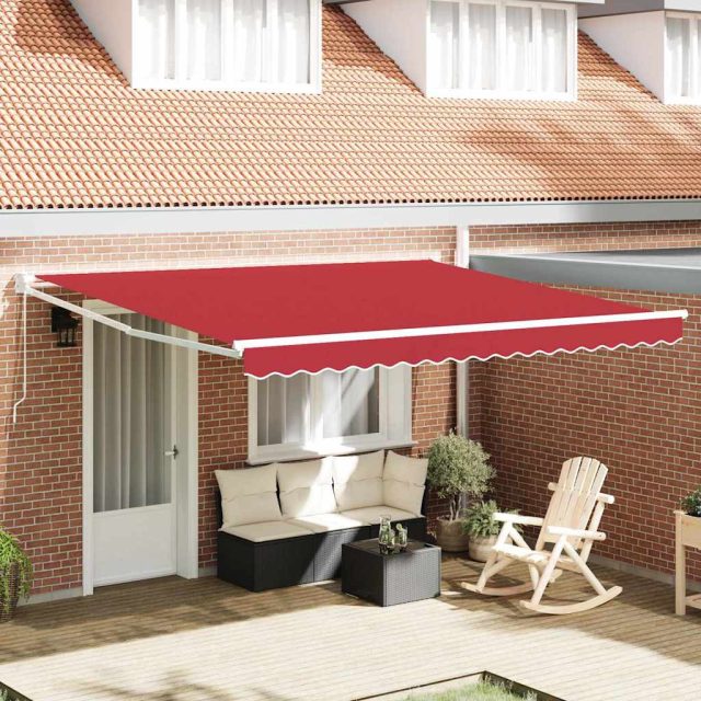 vidaXL Ausziehbare Markise Rot 400 x 300 cm