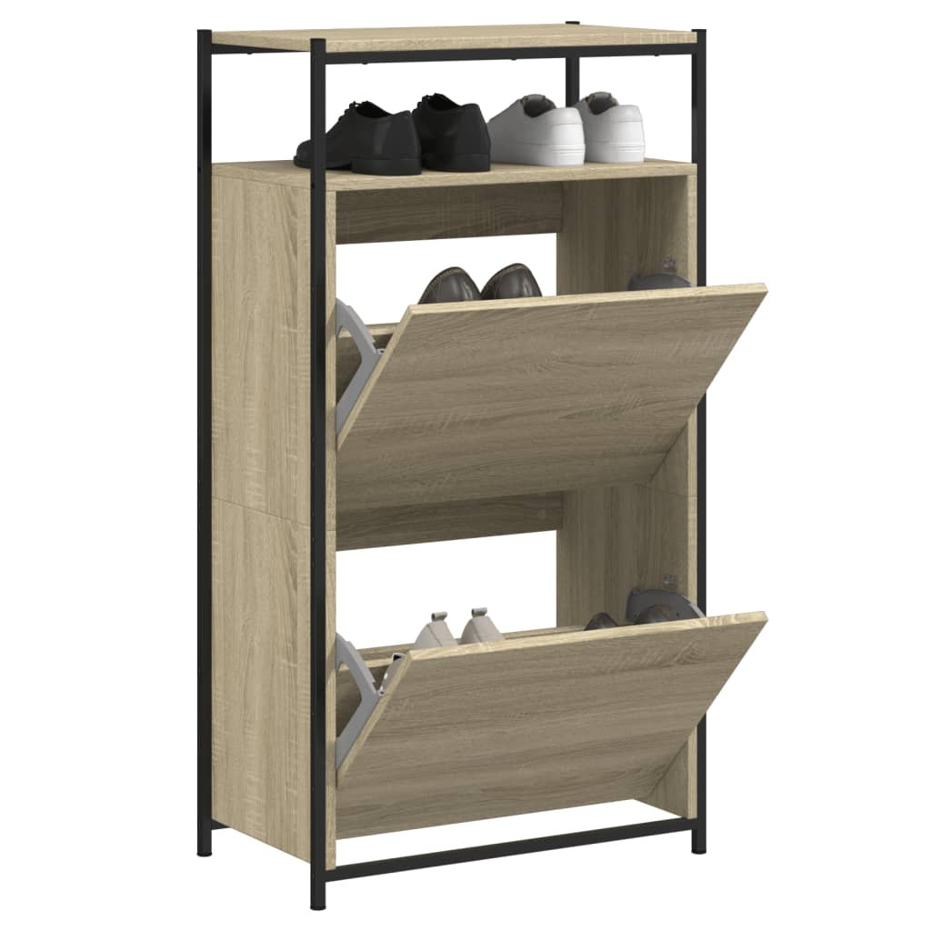 vidaXL Schuhschrank Sonoma-Eiche 60x34x112 cm Holzwerkstoff