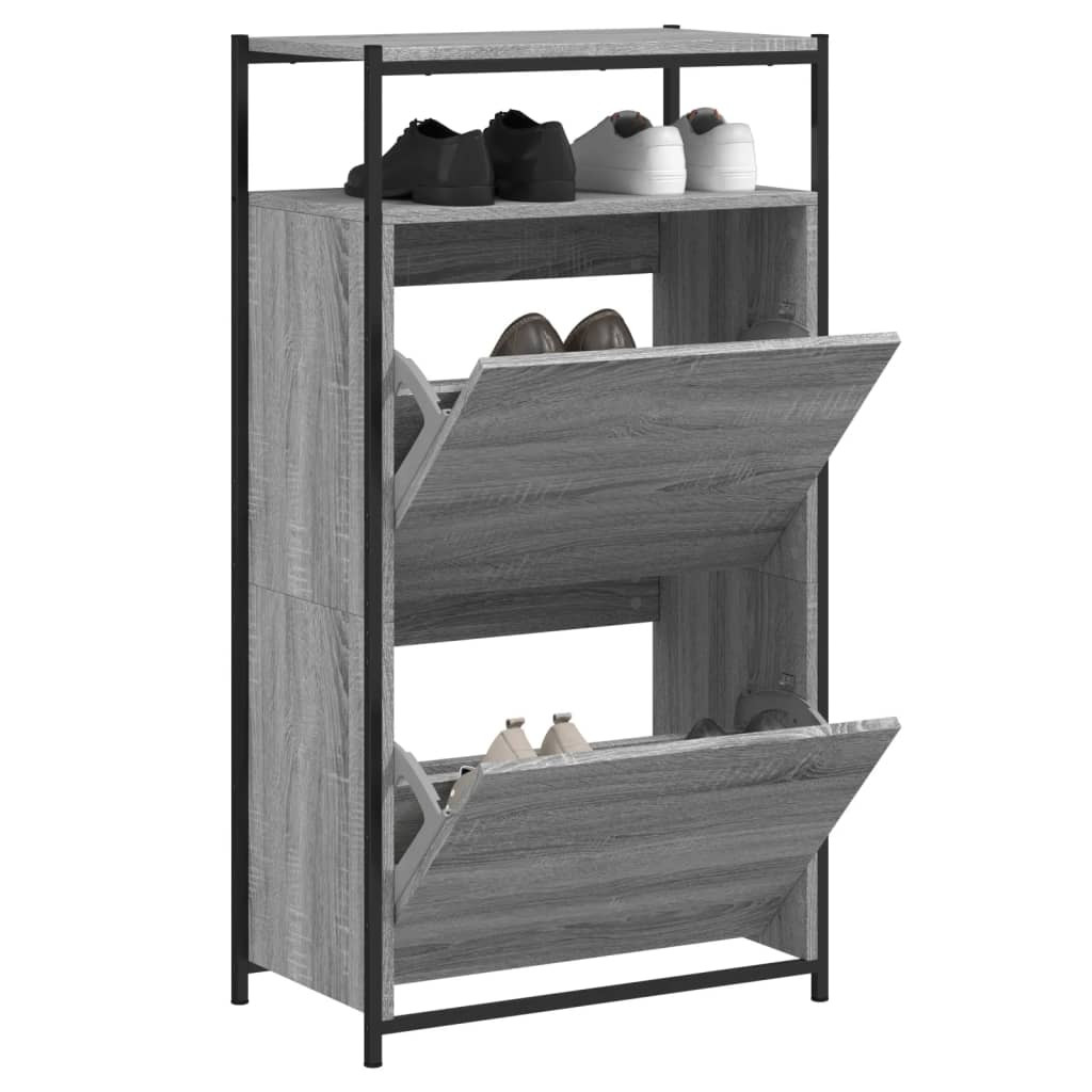 vidaXL Schuhschrank Grau Sonoma 60x34x112 cm Holzwerkstoff