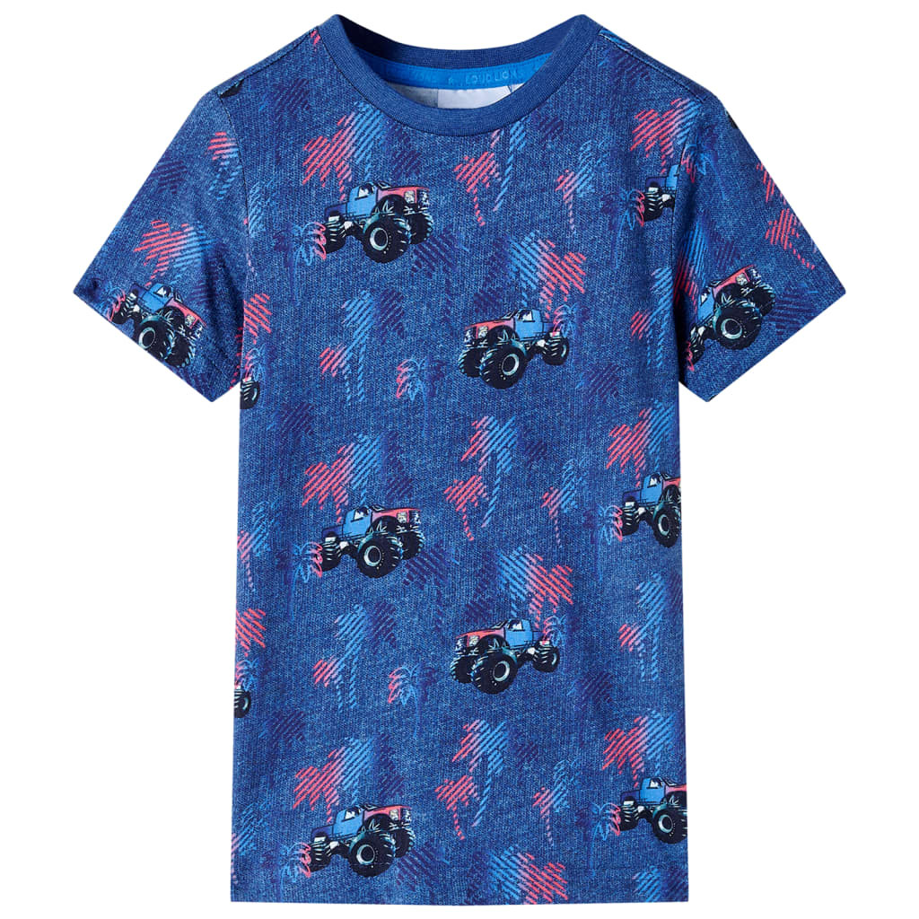 Kinder-T-Shirt Dunkelblau Melange 104