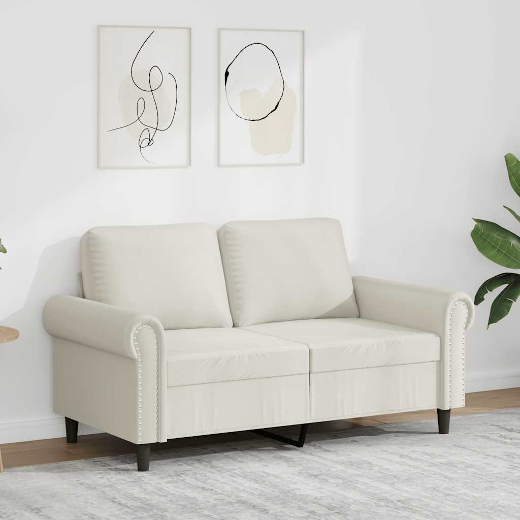 vidaXL 2-Sitzer-Sofa Creme 120 cm Samt