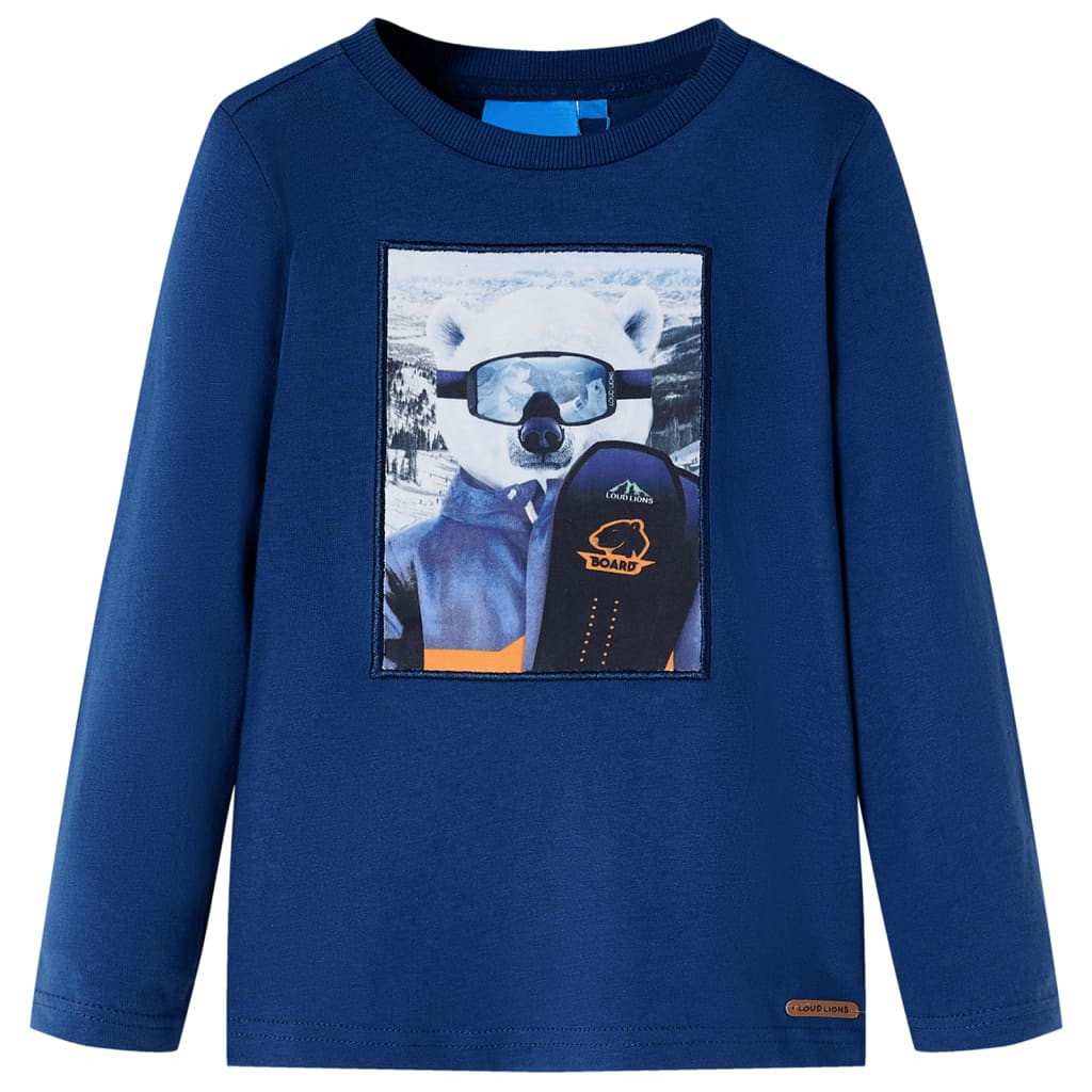 Kinder-Langarmshirt Jeansblau 104