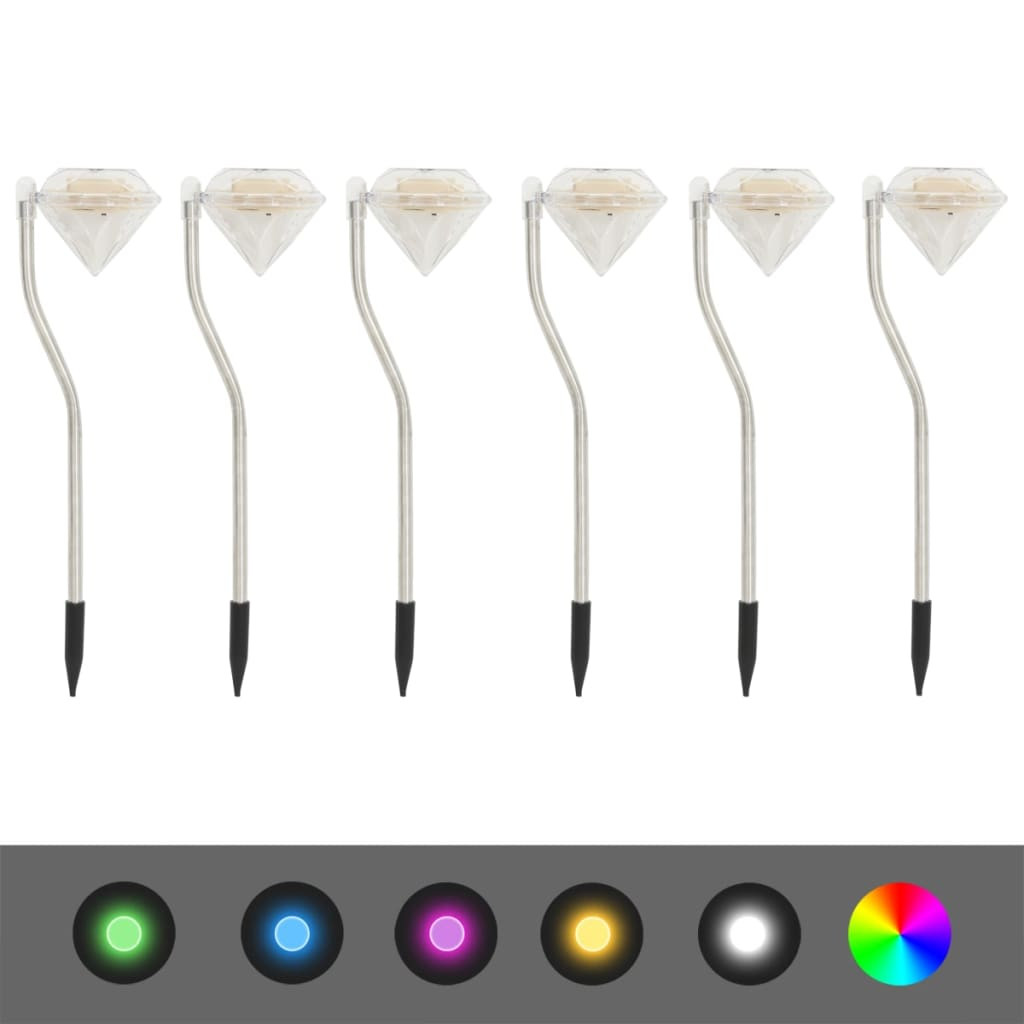 vidaXL LED-Solarleuchten 6 Stk. 9x7,8x29,5 cm