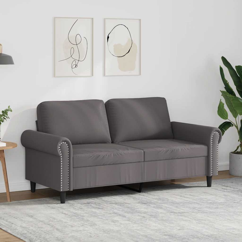 vidaXL 2-Sitzer-Sofa Grau 140 cm Kunstleder