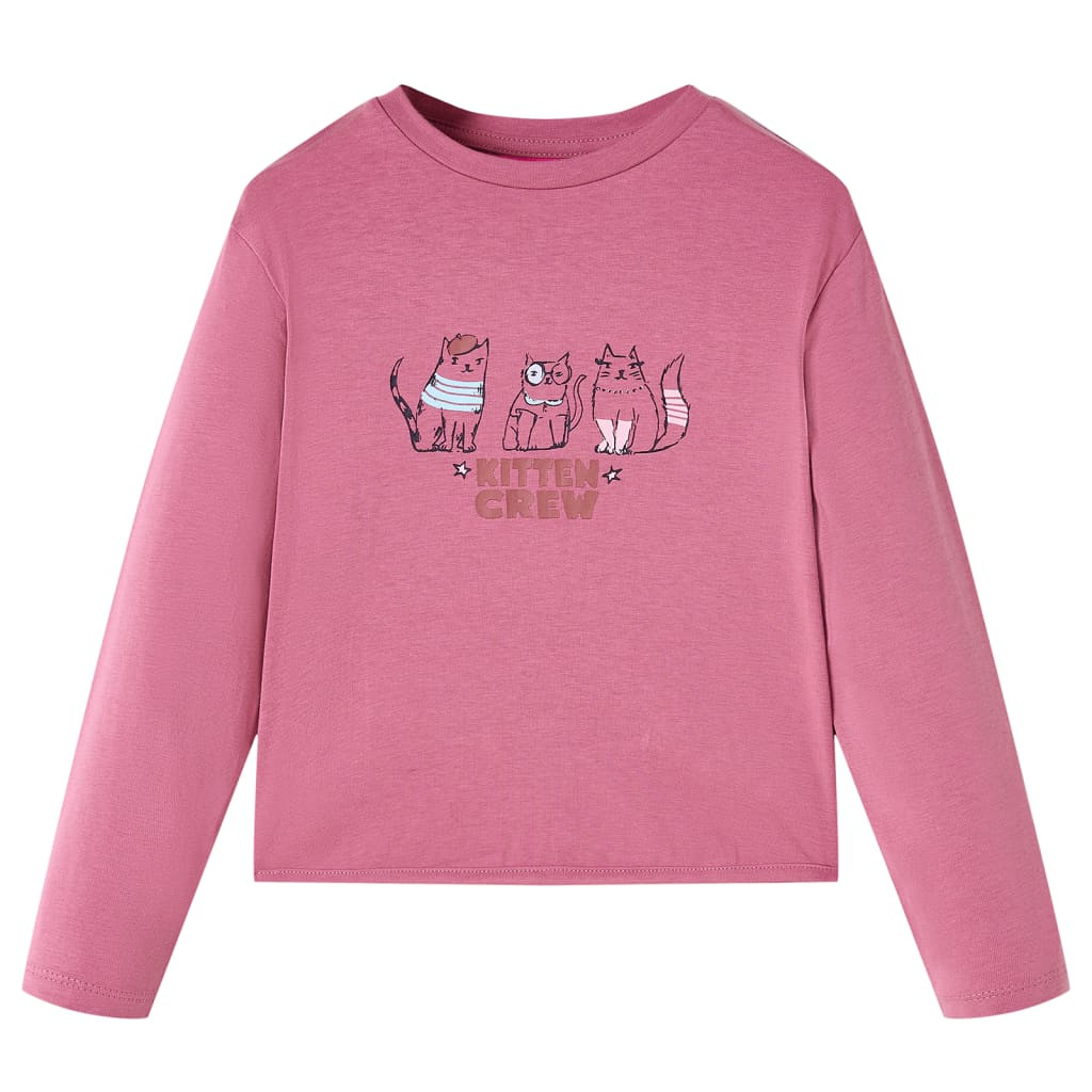 Kinder-Langarmshirt Himbeerrosa 140