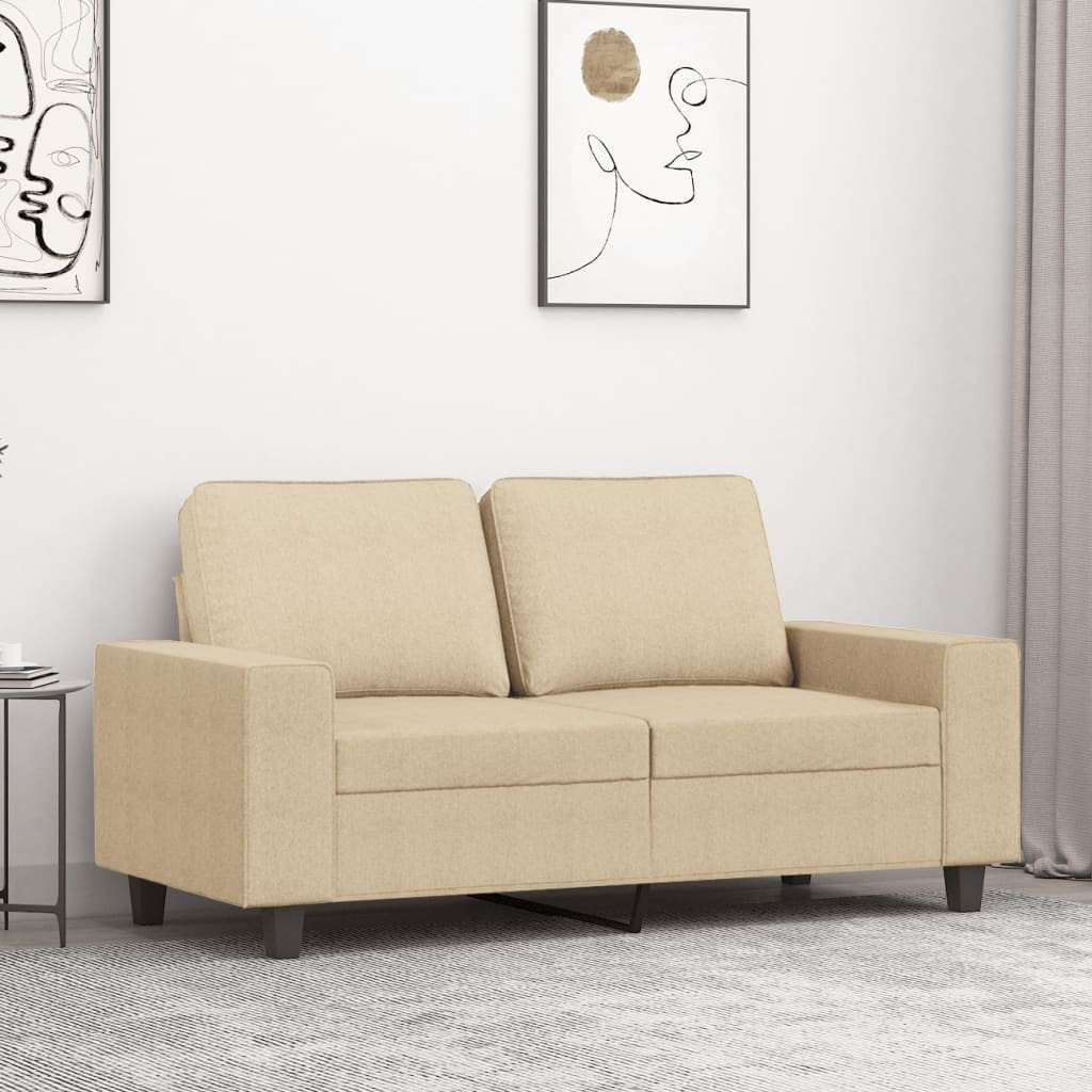 vidaXL 2-Sitzer-Sofa Creme 120 cm Stoff