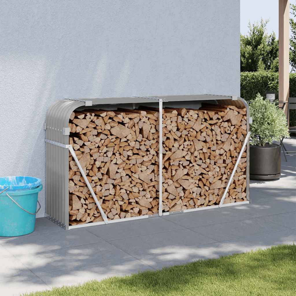vidaXL Kaminholzunterstand Hellgrau 180x45x100 cm Verzinkter Stahl
