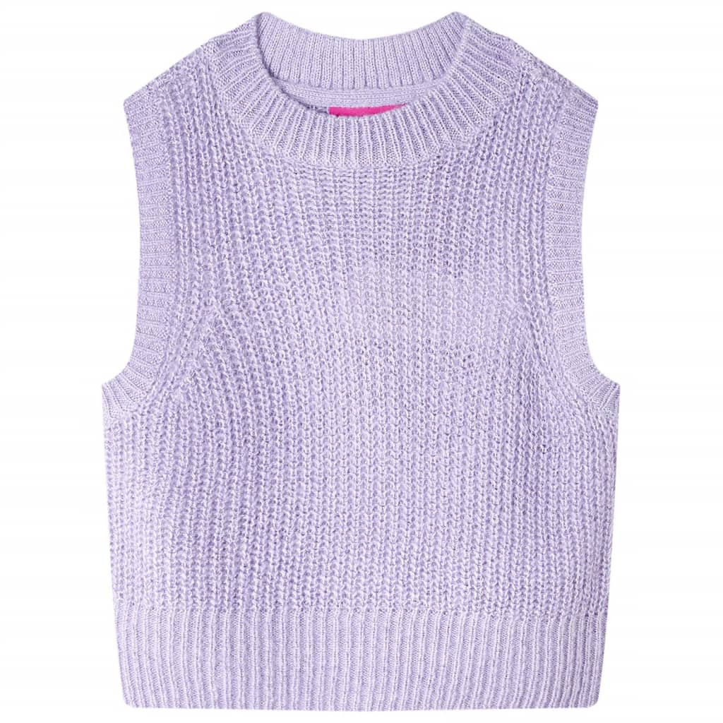 Kinder-Pulloverweste Gestrickt Helllila 116