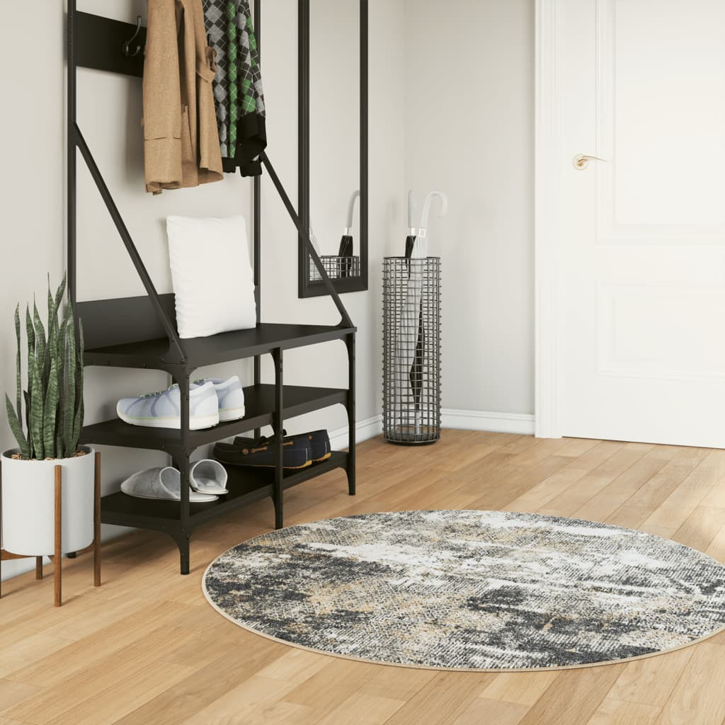 vidaXL Teppich Waschbar Mehrfarbig Ø 120 cm