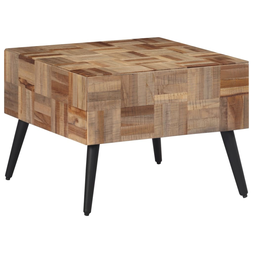 vidaXL Couchtisch Grau 55x55x40 cm Recyceltes Massivholz Teak