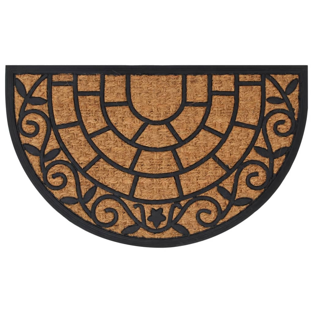 vidaXL Fußmatte Halbrund 45x75 cm Gummi und Kokosfaser