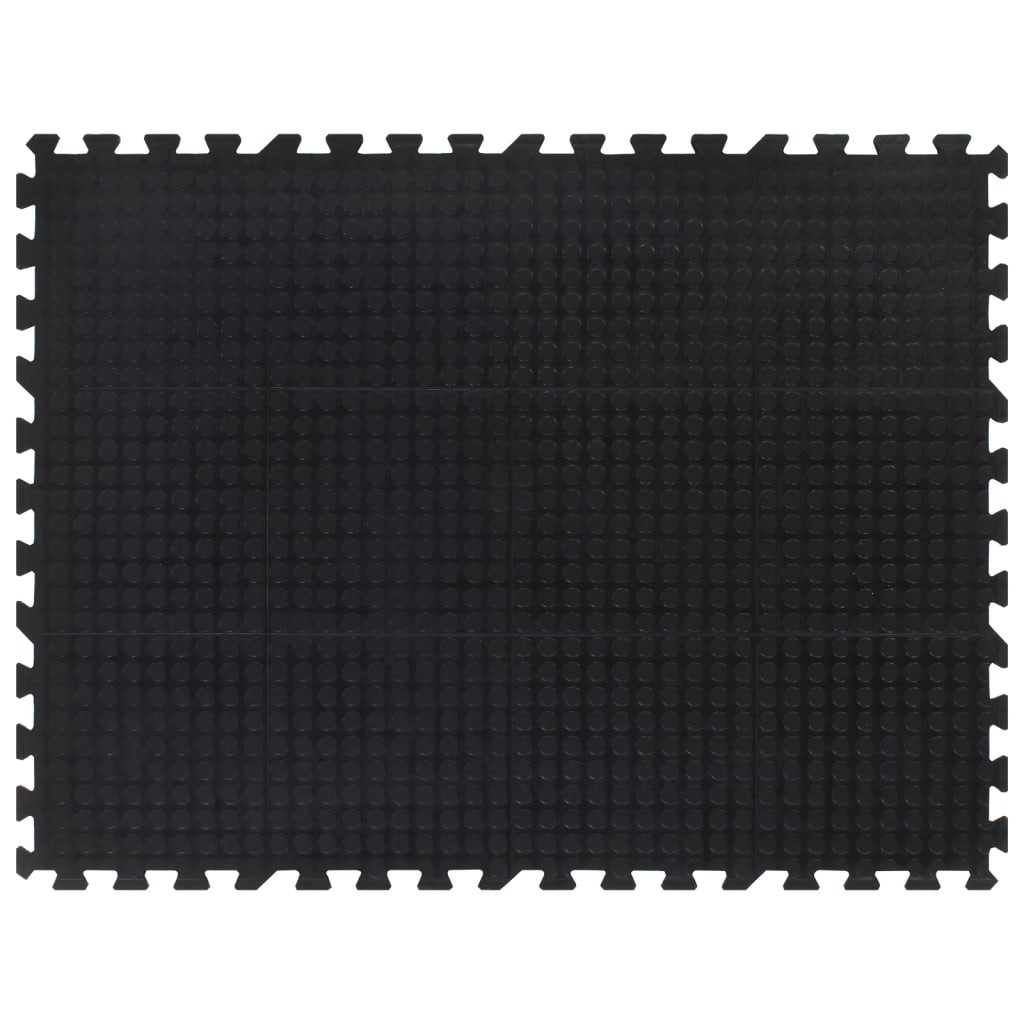 vidaXL Gummi-Bodenfliese Schwarz 12 mm 90x120 cm