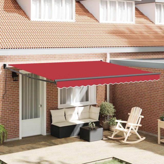 vidaXL Ausziehbare Markise Rot 400 x 300 cm