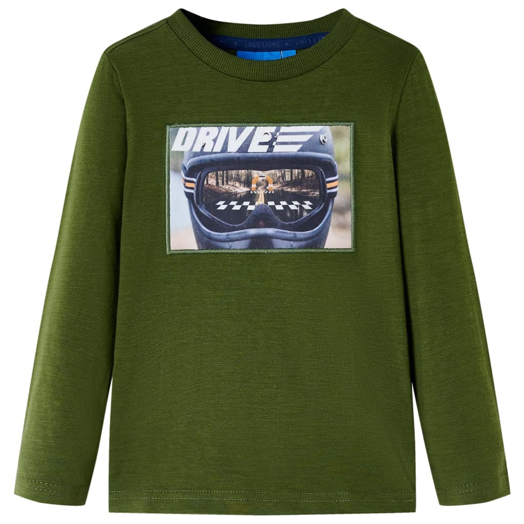 Kinder-Langarmshirt Dunkles Khaki 128