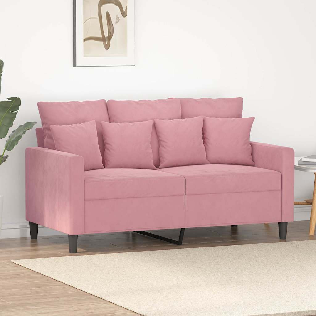 vidaXL 2-Sitzer-Sofa Rosa 120 cm Samt