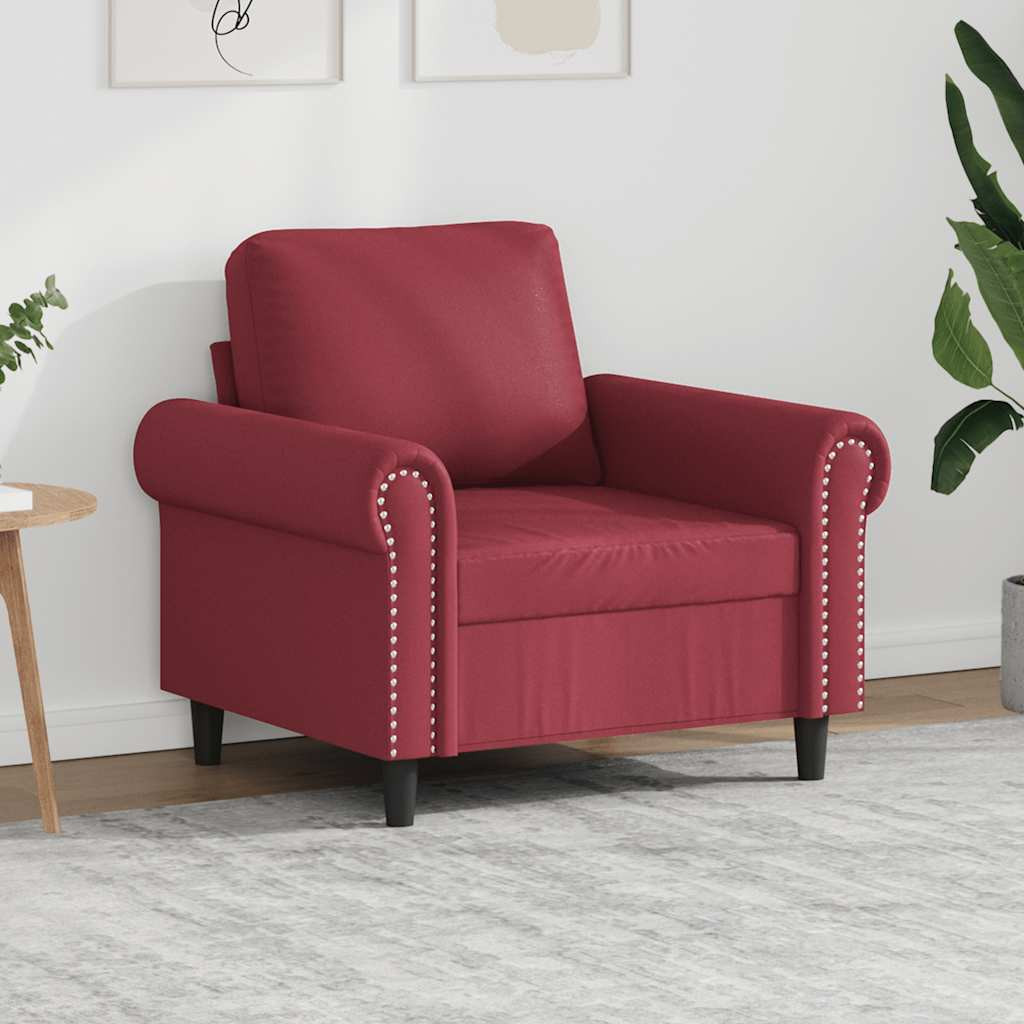vidaXL Sessel Weinrot 60 cm Kunstleder
