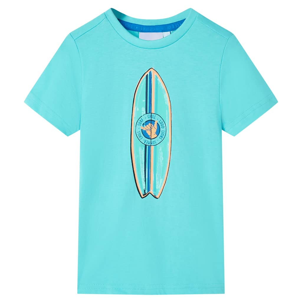 Kinder-Kurzarmshirt Aquablau 116