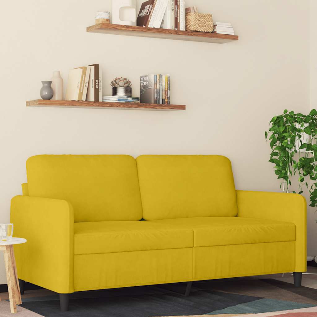 vidaXL 2-Sitzer-Sofa Gelb 140 cm Samt