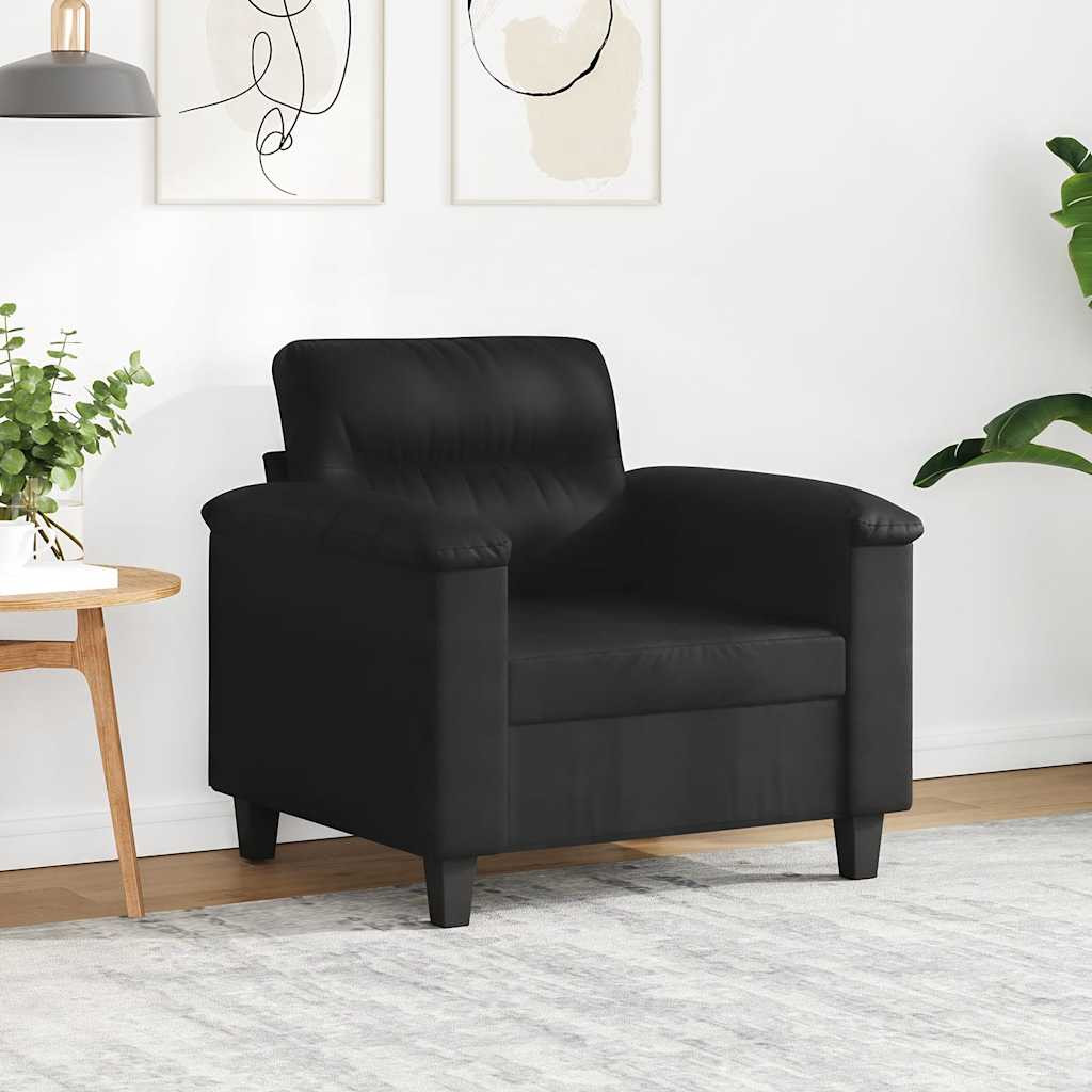 vidaXL Sessel Schwarz 60 cm Mikrofasergewebe
