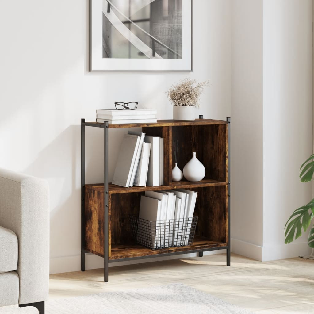 vidaXL Bücherregal Räuchereiche 72x28x77,5 cm Holzwerkstoff