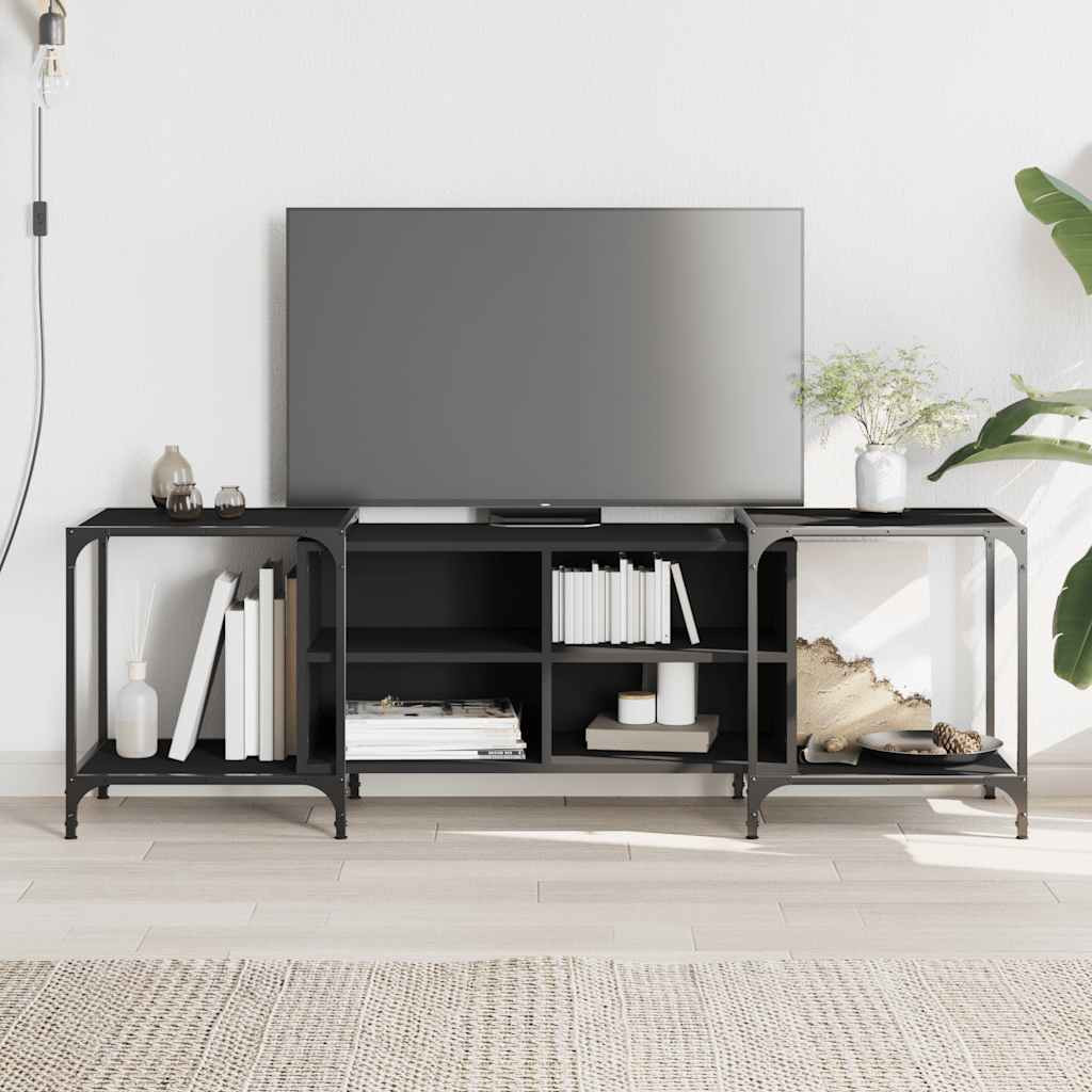 vidaXL TV-Schrank Schwarz 153x37x50 cm Holzwerkstoff