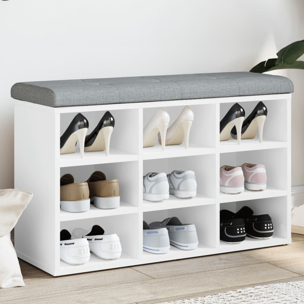 vidaXL Schuhbank Weiß 82 x 32 x 50 cm Holzwerkstoff