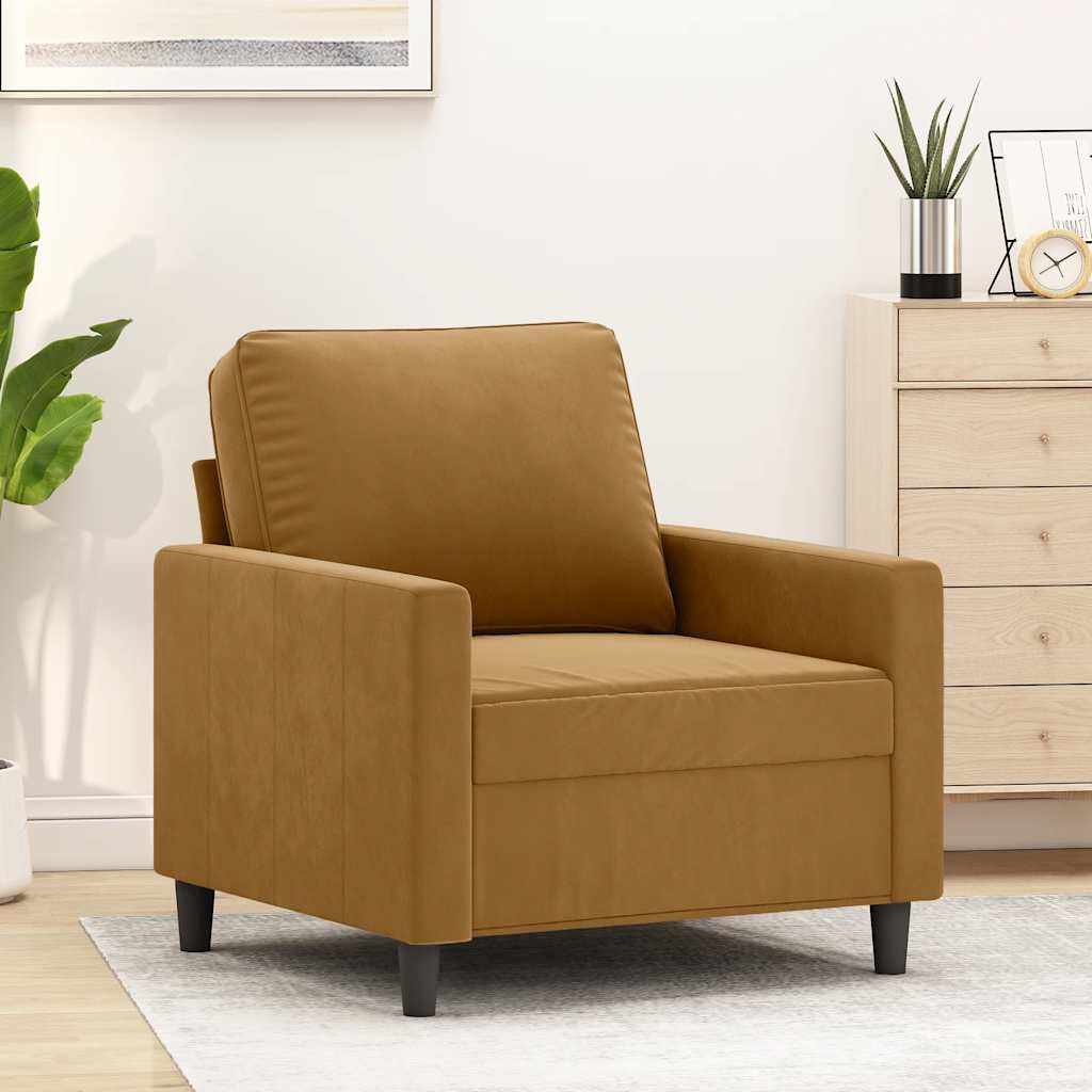 vidaXL Sessel Braun 60 cm Samt