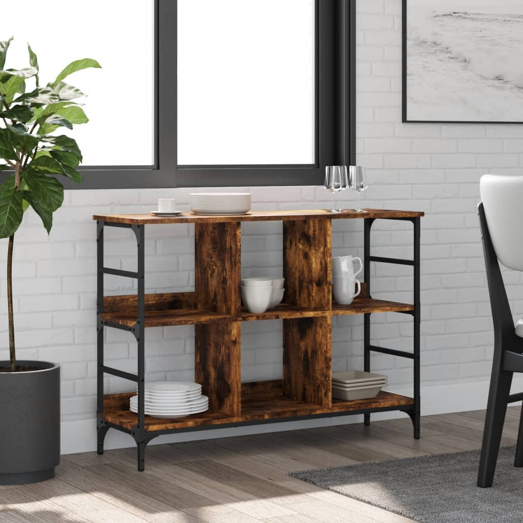 vidaXL Sideboard Räuchereiche 102x32x73,5 cm Holzwerkstoff
