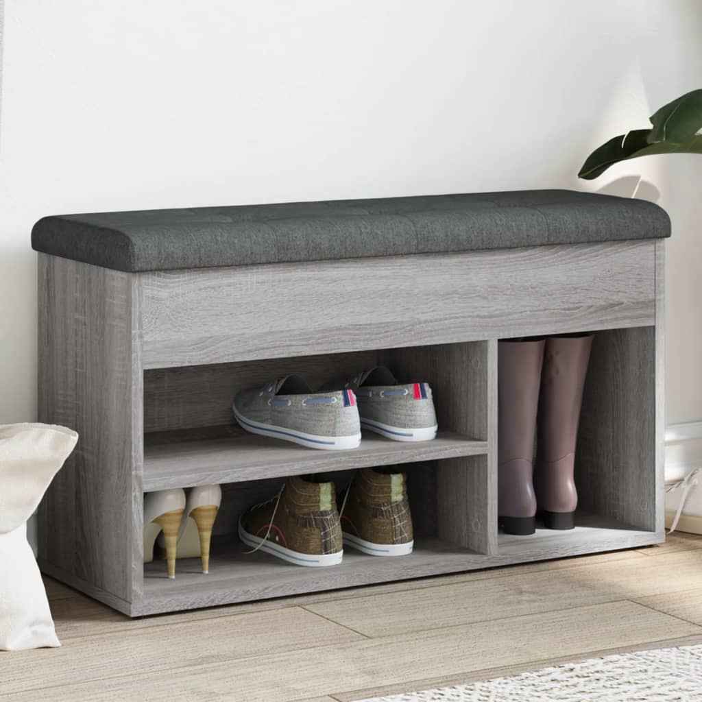 vidaXL Schuhbank Grau Sonoma 82x32x45,5 cm Holzwerkstoff
