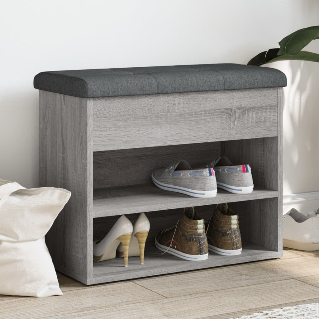 vidaXL Schuhbank Grau Sonoma 62x32x50 cm Holzwerkstoff