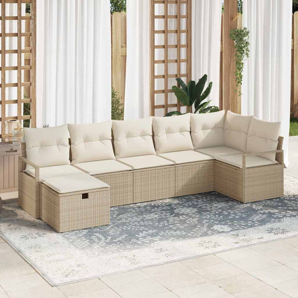 vidaXL Sofa Set mit Kissen 5 pcs Poly-Rattan