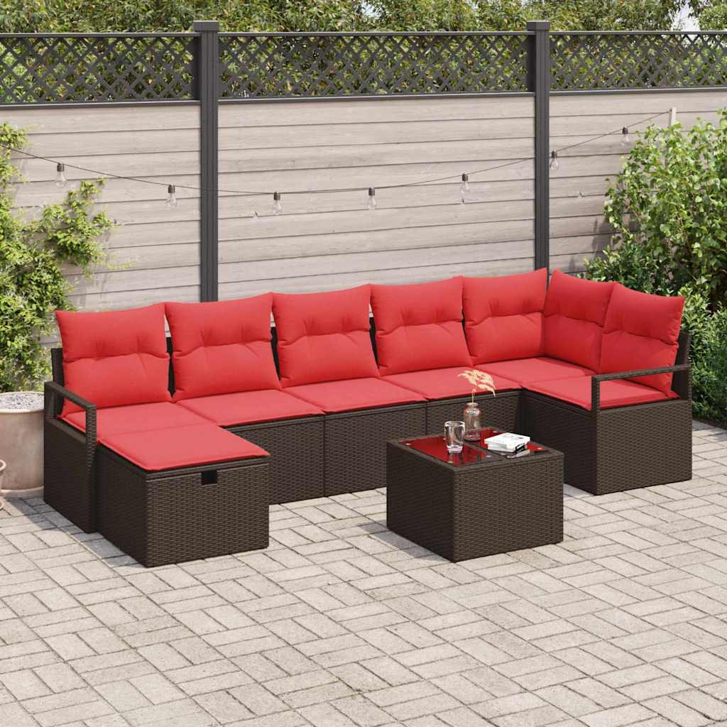 vidaXL Sofa Set mit Kissen 5 pcs Poly-Rattan