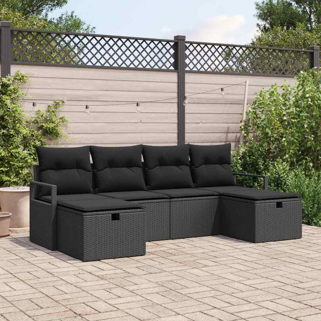 vidaXL Sofa Set mit Kissen 5 pcs Poly-Rattan