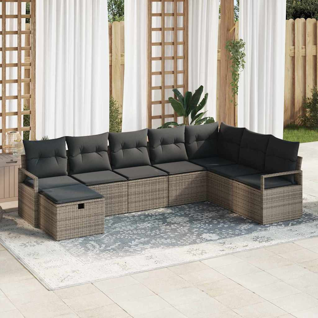 vidaXL Sofa Set mit Kissen 5 pcs Poly-Rattan