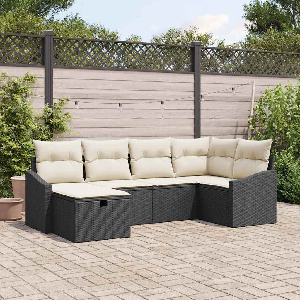 vidaXL Sofa Set mit Kissen 7 pcs Poly-Rattan