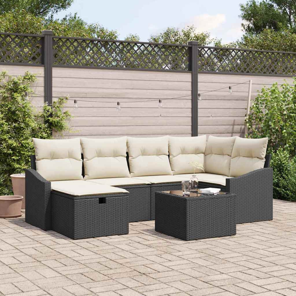 vidaXL Sofa Set mit Kissen 6 pcs Poly-Rattan