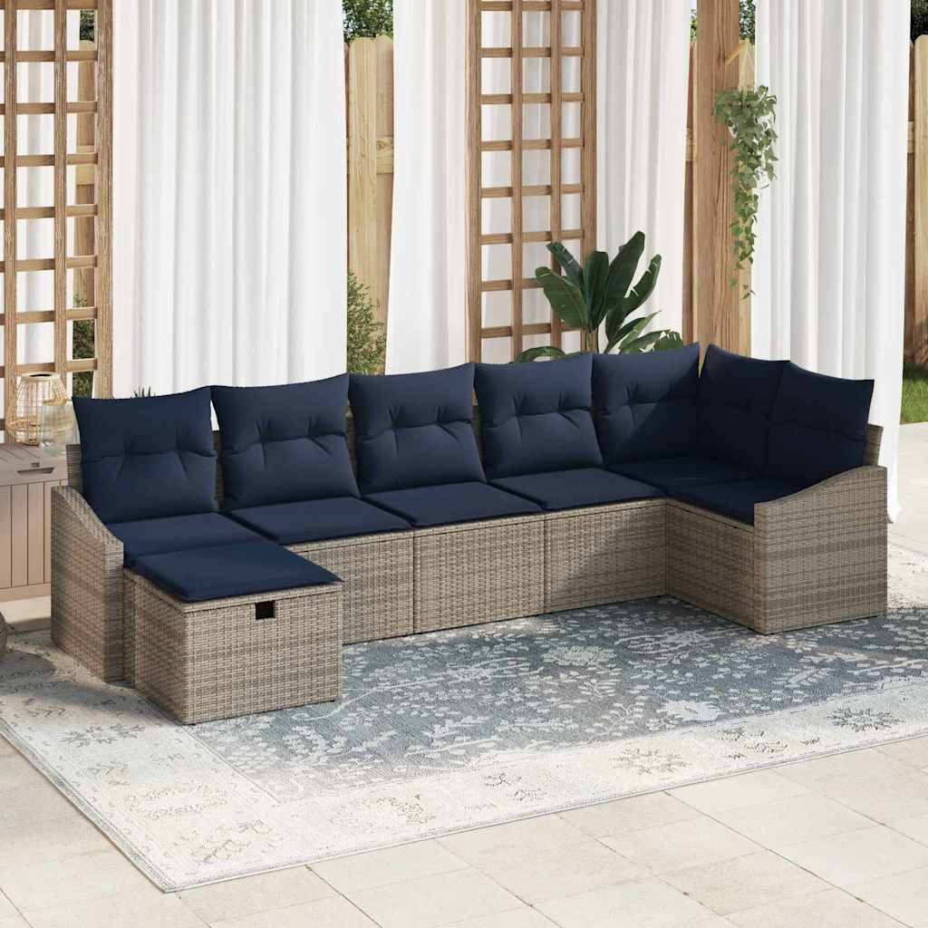 vidaXL Sofa Set mit Kissen 4 pcs Poly-Rattan