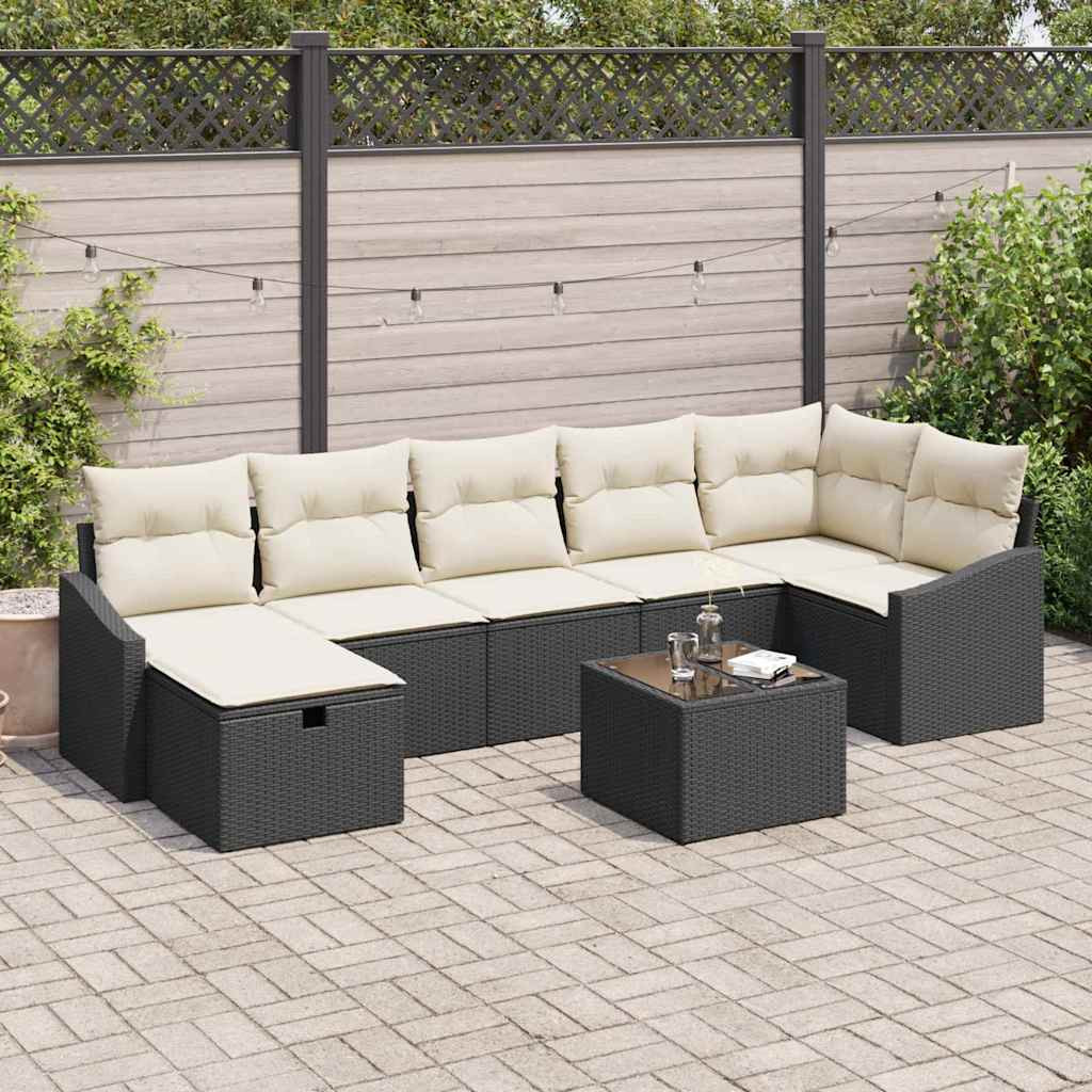 vidaXL Sofa Set mit Kissen 7 pcs Poly-Rattan