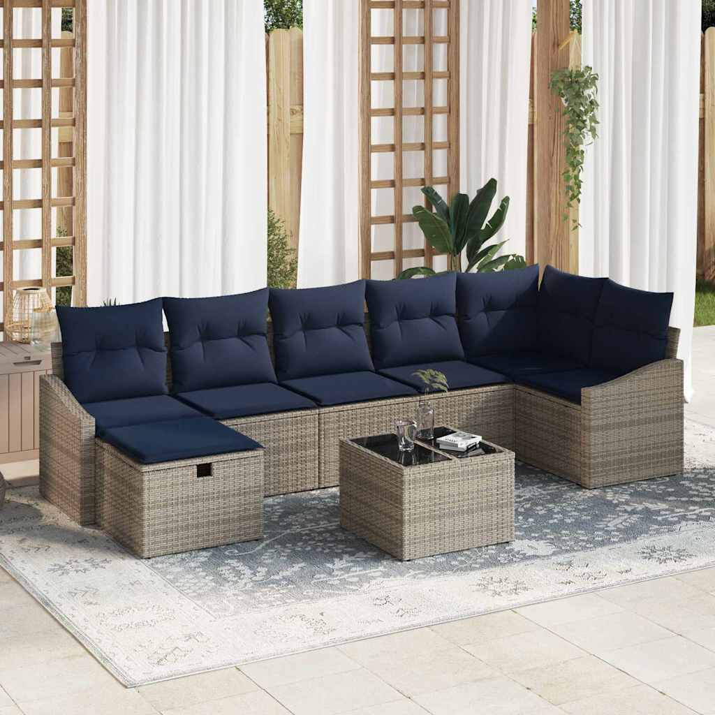 vidaXL Sofa Set mit Kissen 5 pcs Poly-Rattan