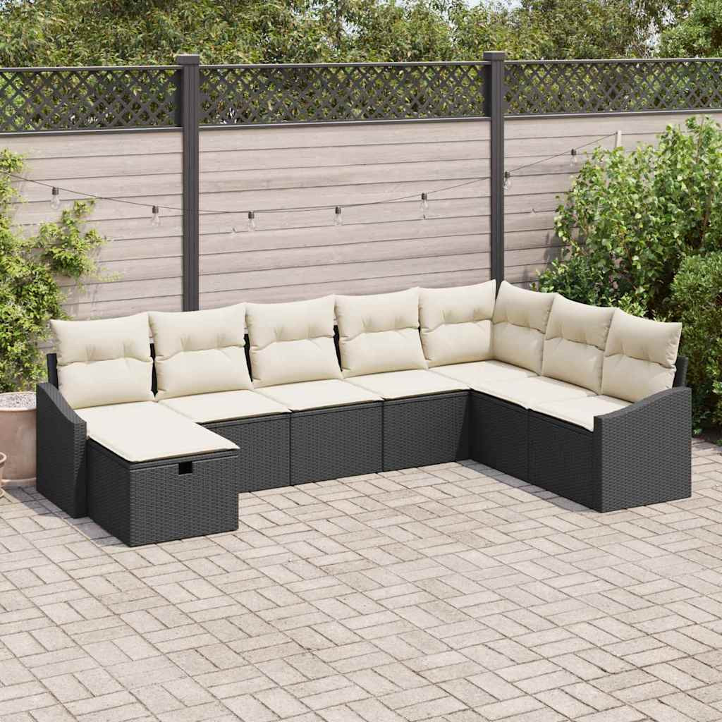 vidaXL Sofa Set mit Kissen 9 pcs Poly-Rattan
