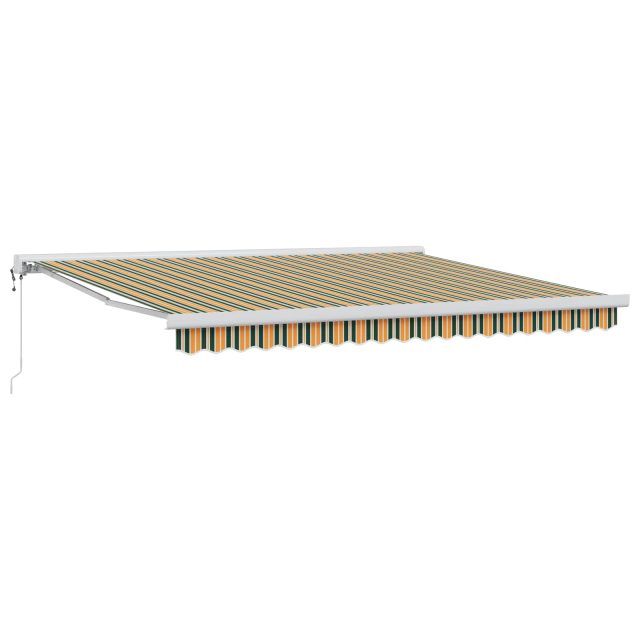 vidaXL Ausziehbare Markise Grün und Gelb 400 x 300 cm Stoff und Metall