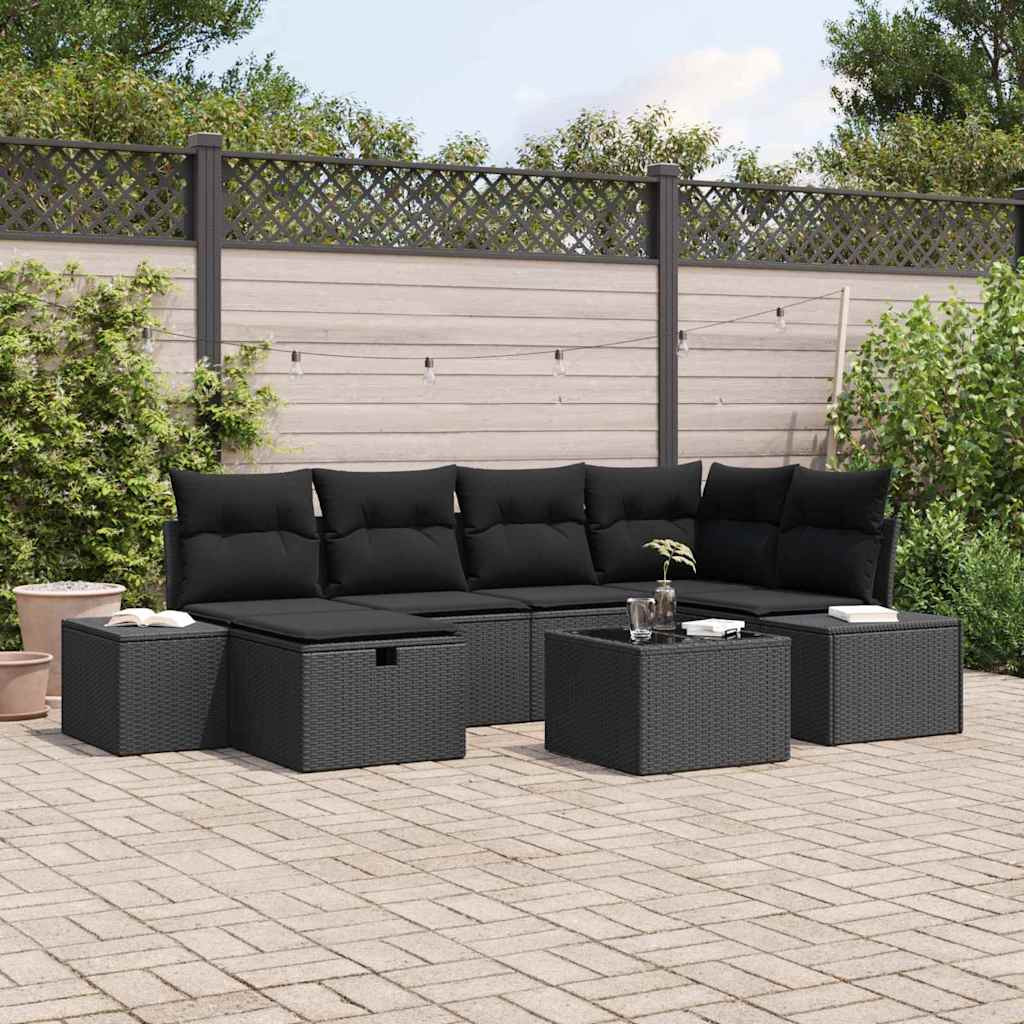 vidaXL Sofa Set mit Kissen 6 pcs Poly-Rattan